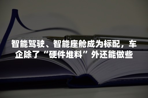 智能驾驶、智能座舱成为标配，车企除了“硬件堆料”外还能做些什么？