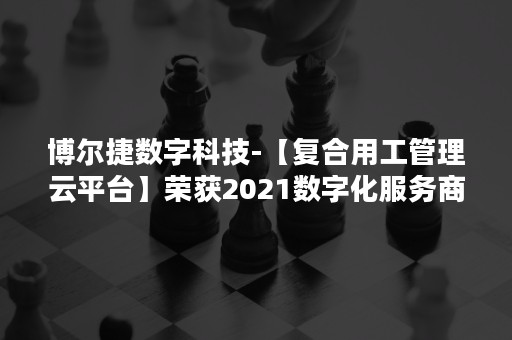 博尔捷数字科技-【复合用工管理云平台】荣获2021数字化服务商