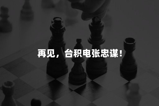 再见，台积电张忠谋！