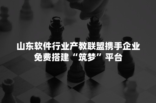 山东软件行业产教联盟携手企业免费搭建“筑梦”平台