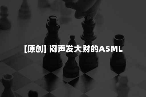 [原创] 闷声发大财的ASML