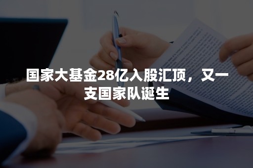 国家大基金28亿入股汇顶，又一支国家队诞生