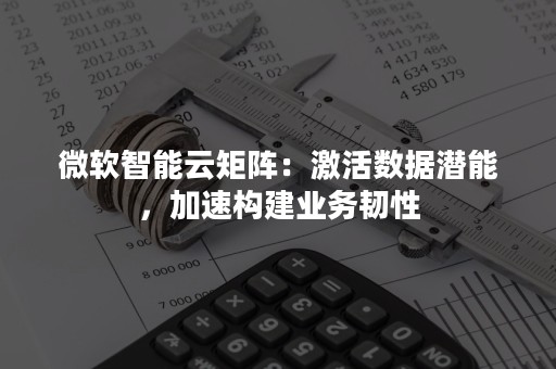 微软智能云矩阵：激活数据潜能，加速构建业务韧性