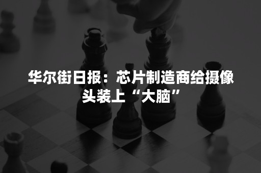 华尔街日报：芯片制造商给摄像头装上“大脑”