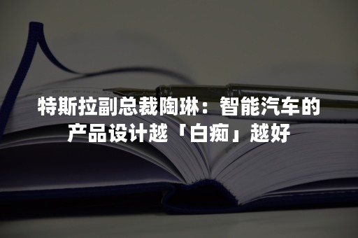 特斯拉副总裁陶琳：智能汽车的产品设计越「白痴」越好