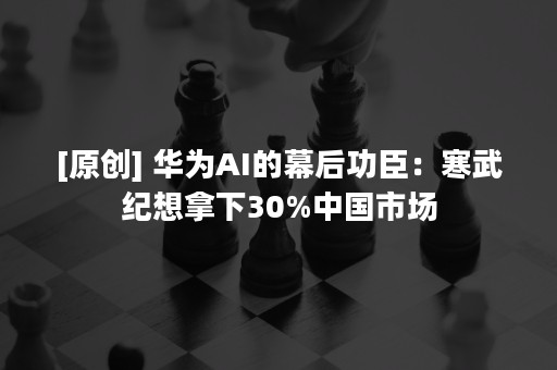 [原创] 华为AI的幕后功臣：寒武纪想拿下30%中国市场