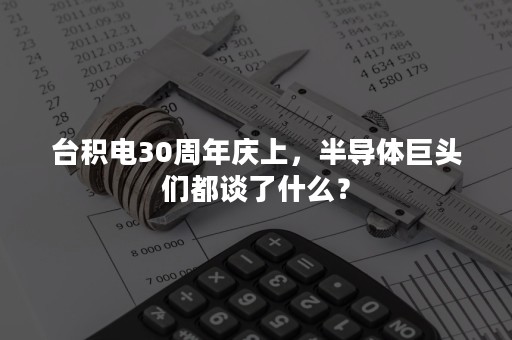 台积电30周年庆上，半导体巨头们都谈了什么？