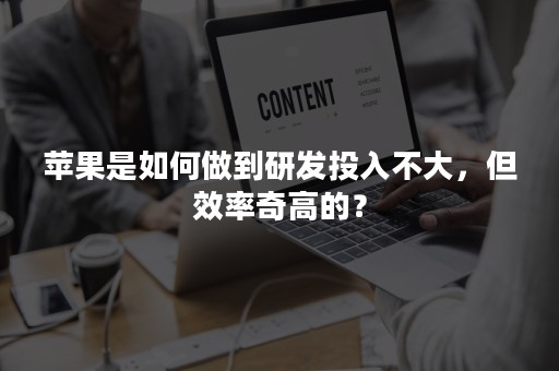 苹果是如何做到研发投入不大，但效率奇高的？