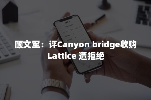 顾文军：评Canyon bridge收购Lattice 遭拒绝