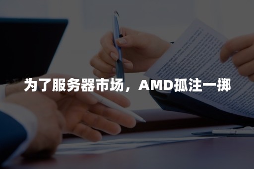 为了服务器市场，AMD孤注一掷