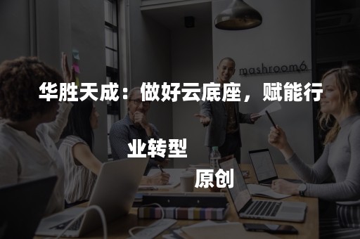 华胜天成：做好云底座，赋能行业转型
            原创