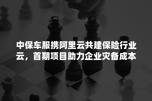 中保车服携阿里云共建保险行业云，首期项目助力企业灾备成本下降50%