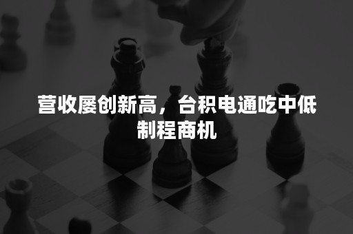 营收屡创新高，台积电通吃中低制程商机