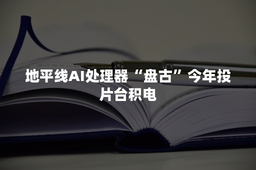 地平线AI处理器“盘古”今年投片台积电