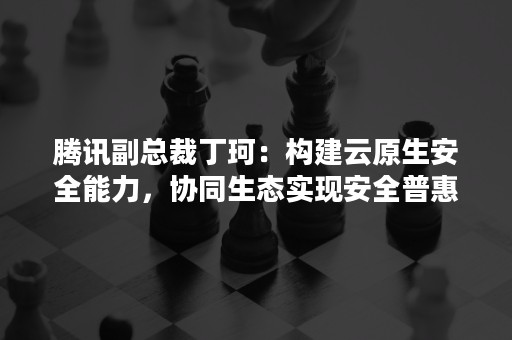 腾讯副总裁丁珂：构建云原生安全能力，协同生态实现安全普惠（腾讯安全云副总经理）