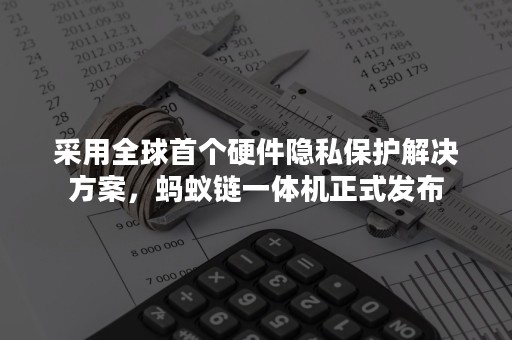 采用全球首个硬件隐私保护解决方案，蚂蚁链一体机正式发布