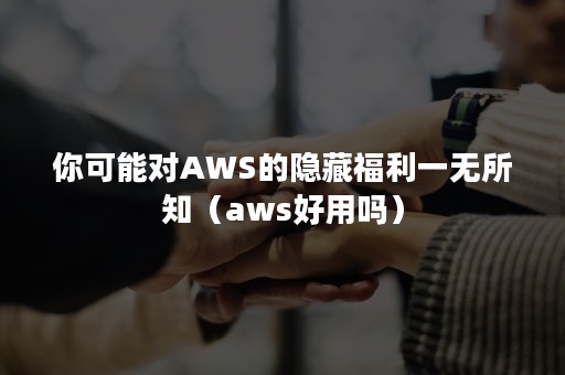 你可能对AWS的隐藏福利一无所知（aws好用吗）