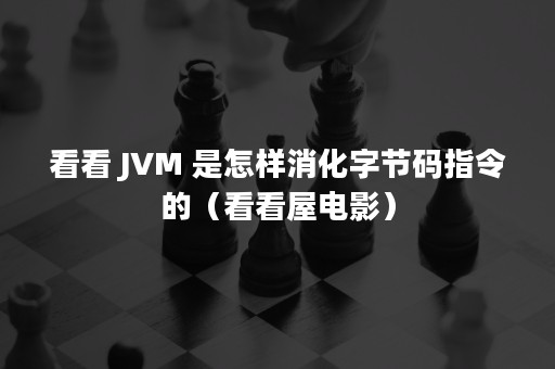 看看 JVM 是怎样消化字节码指令的（看看屋电影）