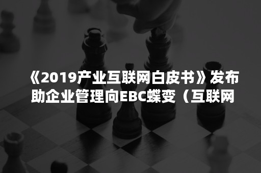 《2019产业互联网白皮书》发布 助企业管理向EBC蝶变（互联网行业白皮书）