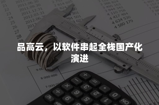 品高云，以软件串起全栈国产化演进