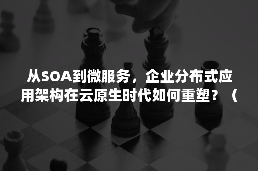 从SOA到微服务，企业分布式应用架构在云原生时代如何重塑？（面向服务的架构soa是一种细粒度）