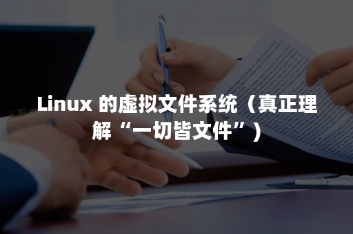 Linux 的虚拟文件系统（真正理解“一切皆文件”)