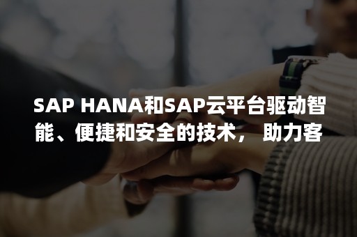 SAP HANA和SAP云平台驱动智能、便捷和安全的技术， 助力客户成就智慧企业（sapho综合征）