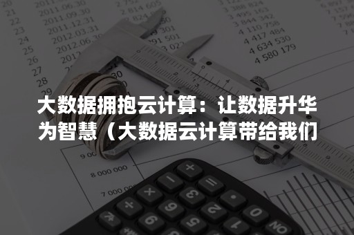 大数据拥抱云计算：让数据升华为智慧（大数据云计算带给我们的智能化生活）