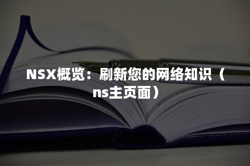 NSX概览：刷新您的网络知识（ns主页面）