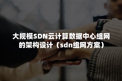 大规模SDN云计算数据中心组网的架构设计（sdn组网方案）