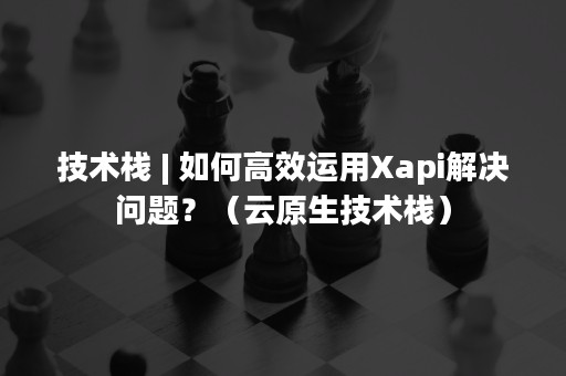 技术栈 | 如何高效运用Xapi解决问题？（云原生技术栈）