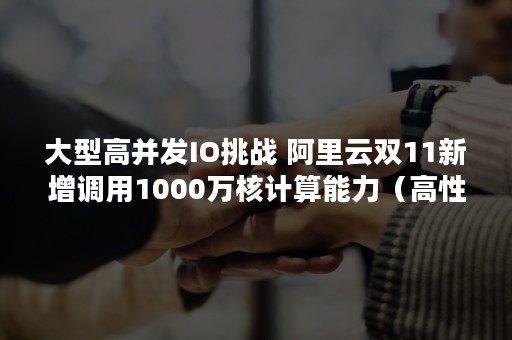 大型高并发IO挑战 阿里云双11新增调用1000万核计算能力（高性能高并发）