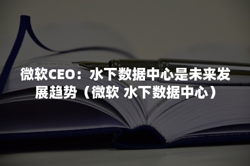 微软CEO：水下数据中心是未来发展趋势（微软 水下数据中心）