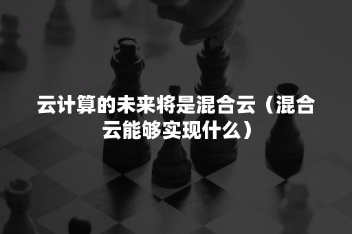 云计算的未来将是混合云（混合云能够实现什么）