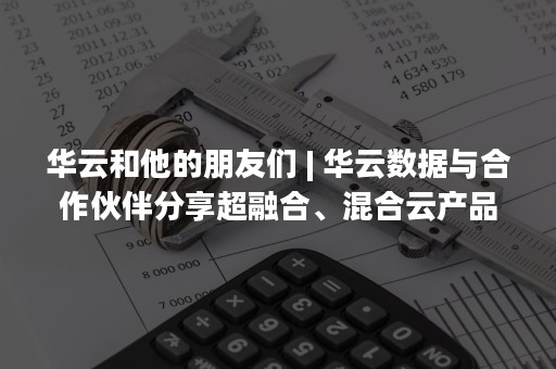 华云和他的朋友们 | 华云数据与合作伙伴分享超融合、混合云产品（风云小说人物）