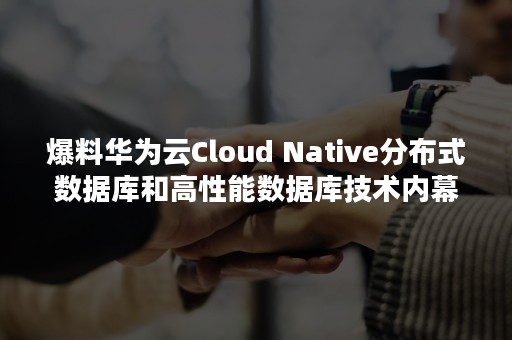 爆料华为云Cloud Native分布式数据库和高性能数据库技术内幕（华为云最新资讯）