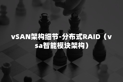 vSAN架构细节-分布式RAID（vsa智能模块架构）