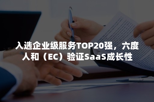 入选企业级服务TOP20强，六度人和（EC）验证SaaS成长性