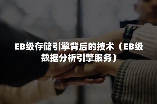 EB级存储引擎背后的技术（EB级数据分析引擎服务）