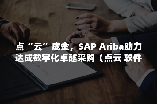 点“云”成金，SAP Ariba助力达成数字化卓越采购（点云 软件）