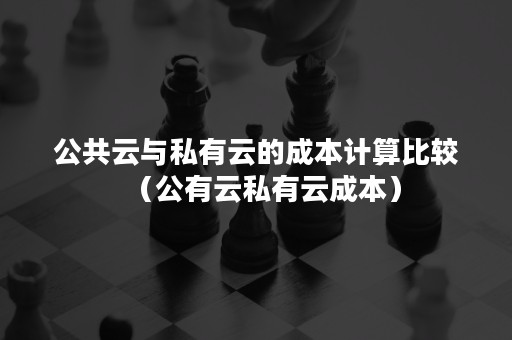 公共云与私有云的成本计算比较（公有云私有云成本）