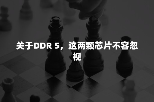 关于DDR 5，这两颗芯片不容忽视