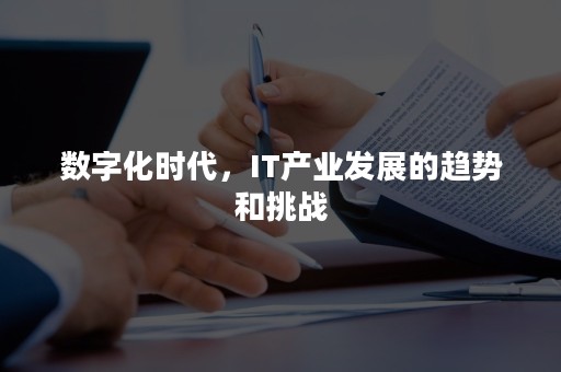 数字化时代，IT产业发展的趋势和挑战